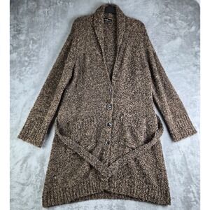 Vintage Valerie By Valerie Stevens Cardigan Brown Marled Wool Blend Longline